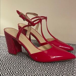 Nine West Vibrant Red Patent Heels